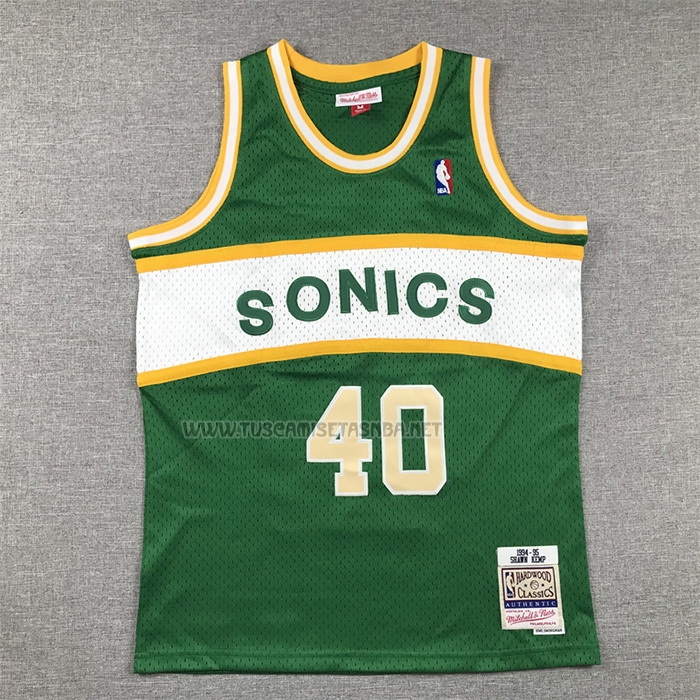 Camiseta Shawn Kemp NO 40 Nino Seattle SuperSonics Retro Historic Verde